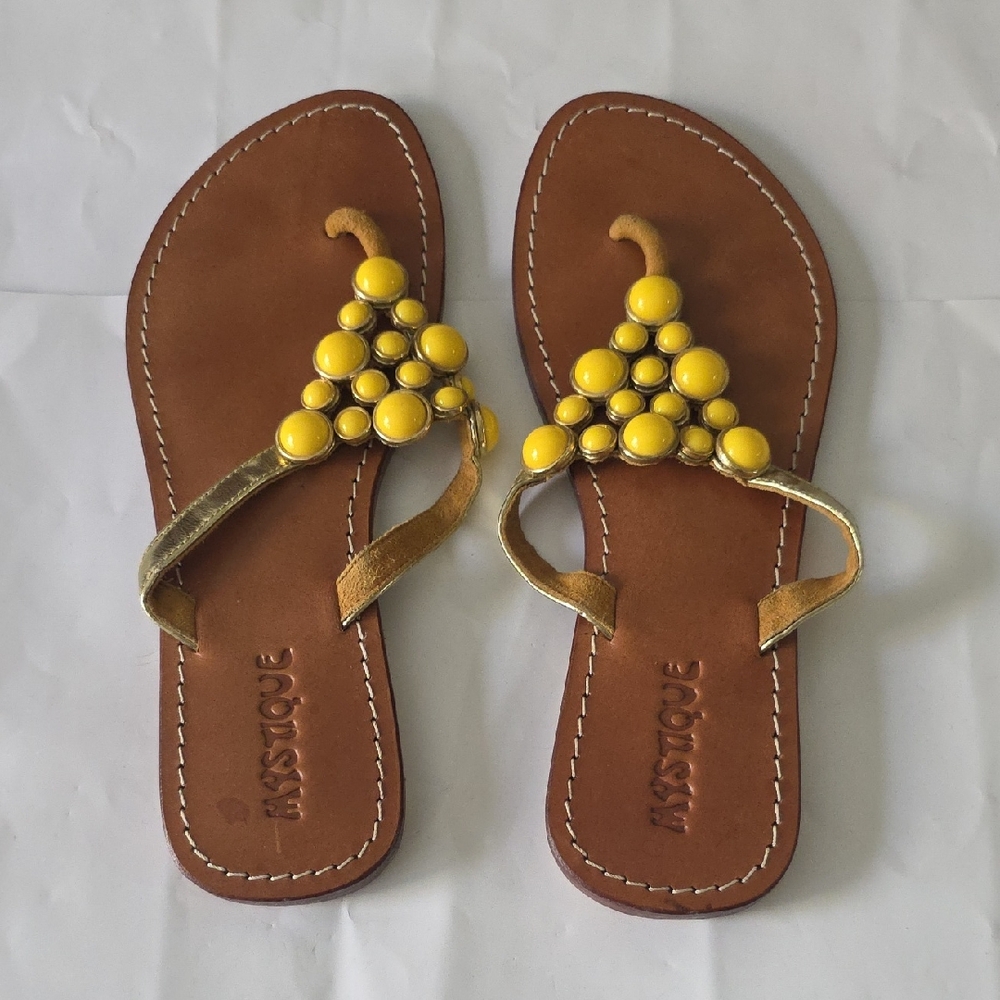 Mystique Boutique Yellow Beaded Sandals